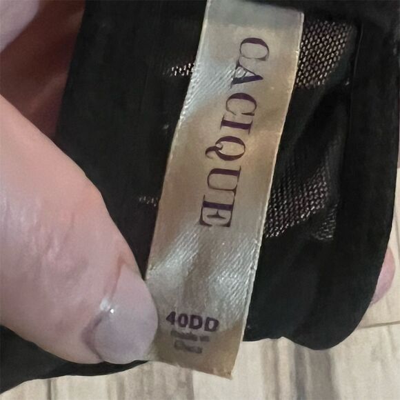 Women's Black Lace Balconette Bra 40DD Underwired Adjustable Straps - Picture 5 of 7